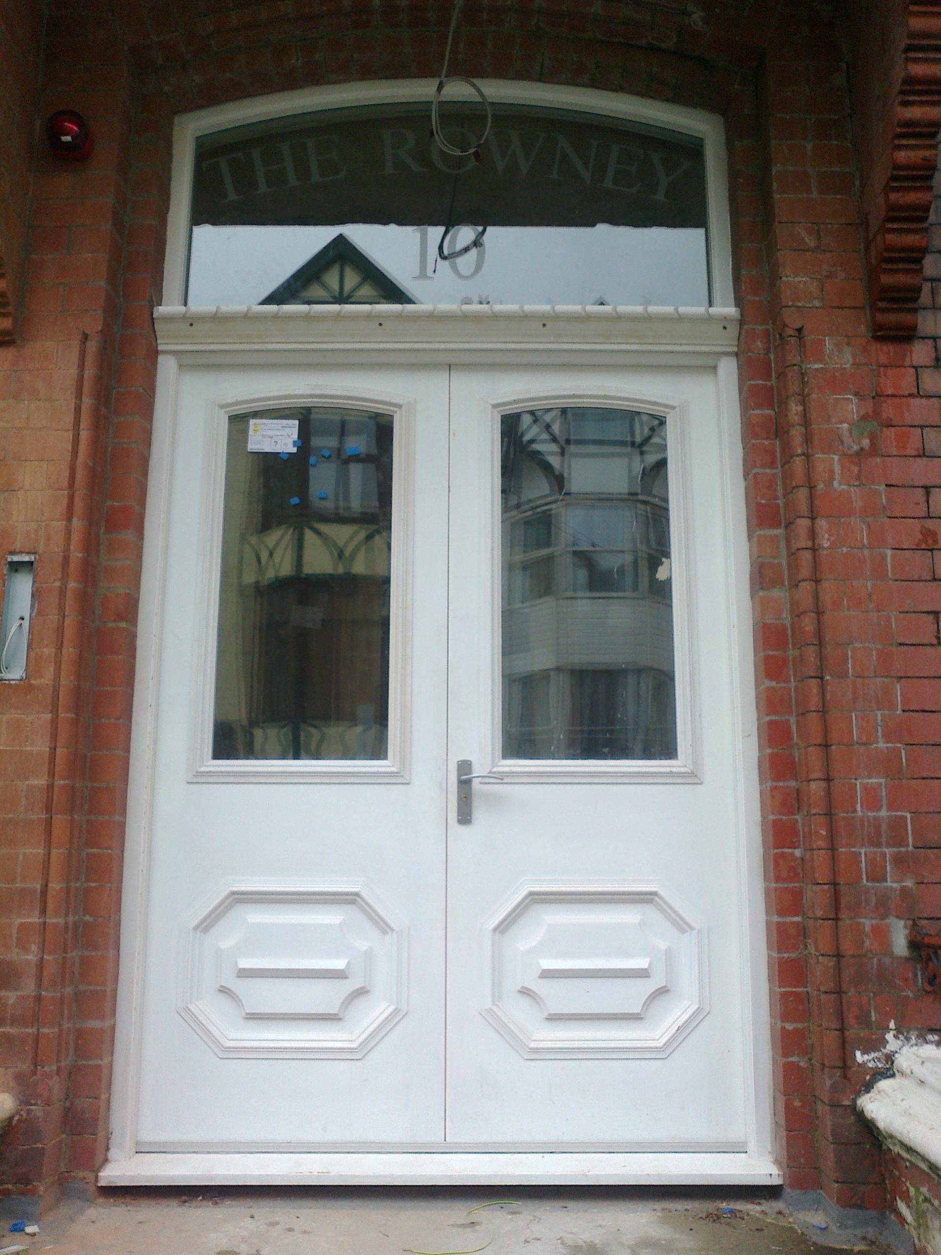 White Double Front Door