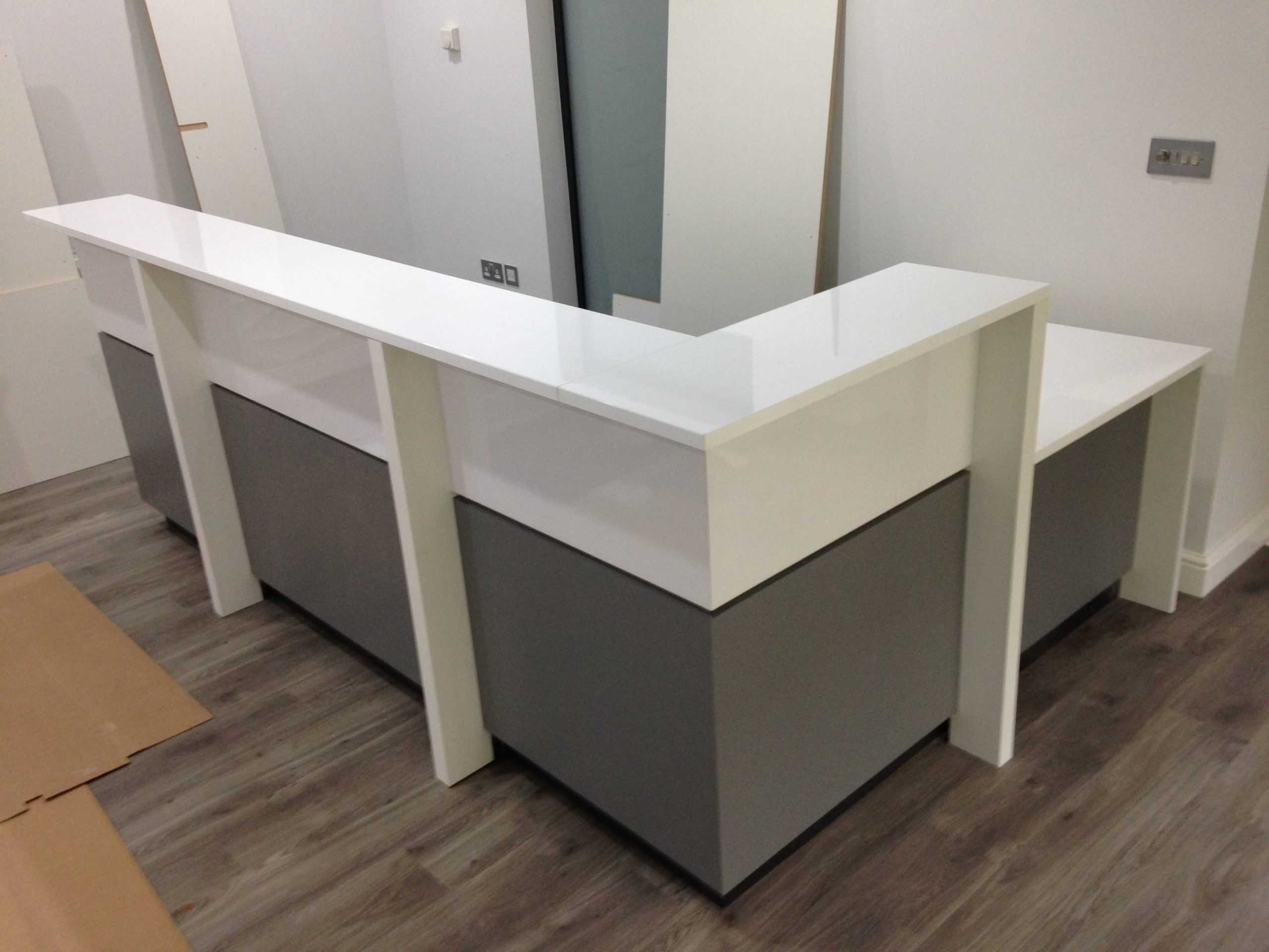 White and Grey Reception Desk - TWD Joinery